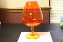 A Blenko (?) Large Goblet with Label