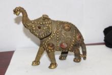 A Jewel and Metal Elephant Figure