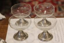 Set of 4 Weighted Sterling Base Goblets