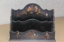 Antique Lacquer Letter Holder