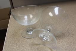 Set of 2 Etched Glass Goblets