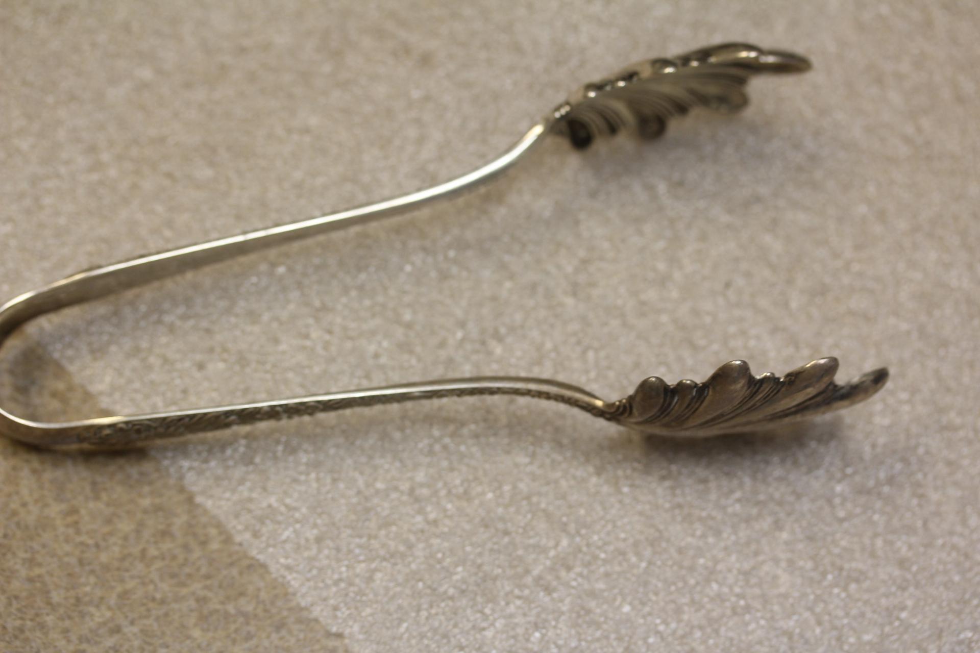 Large Ornate Sterling Tong