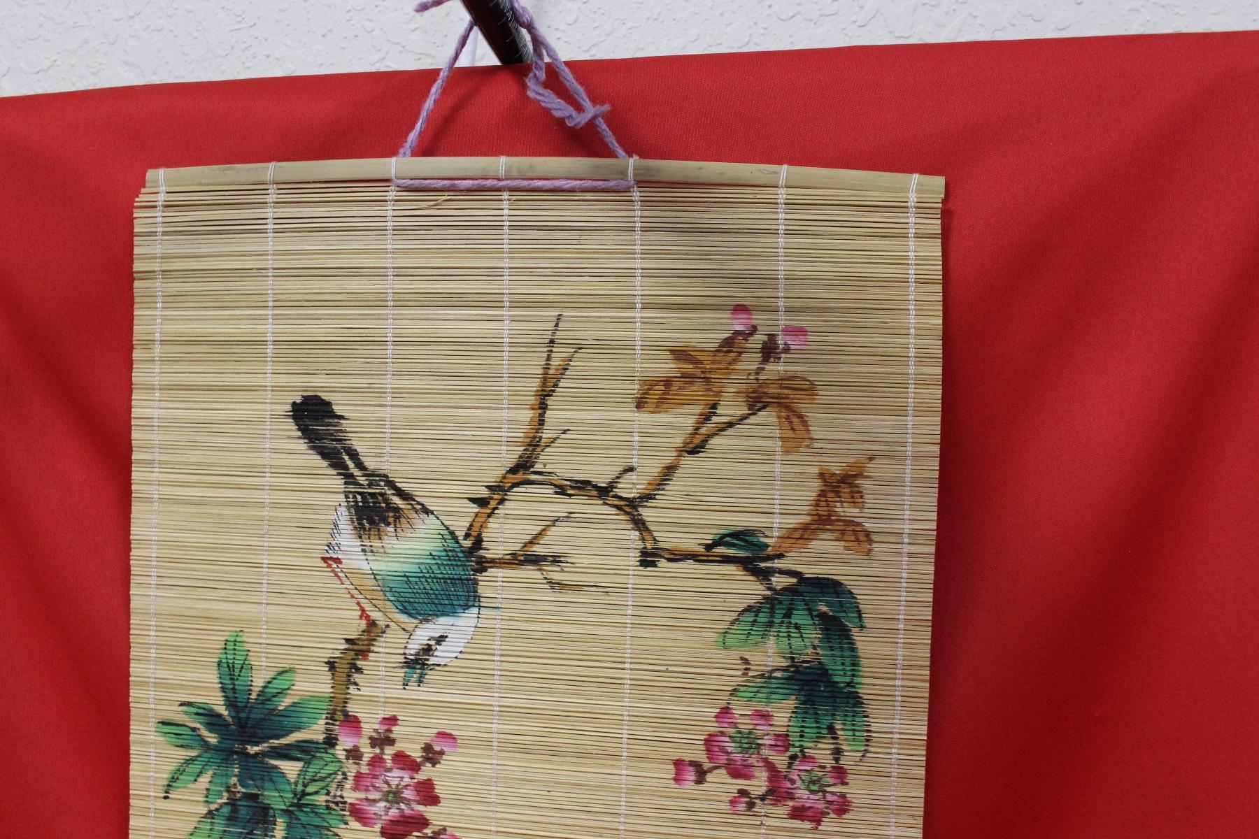 A Rattan Hand Painted Mat