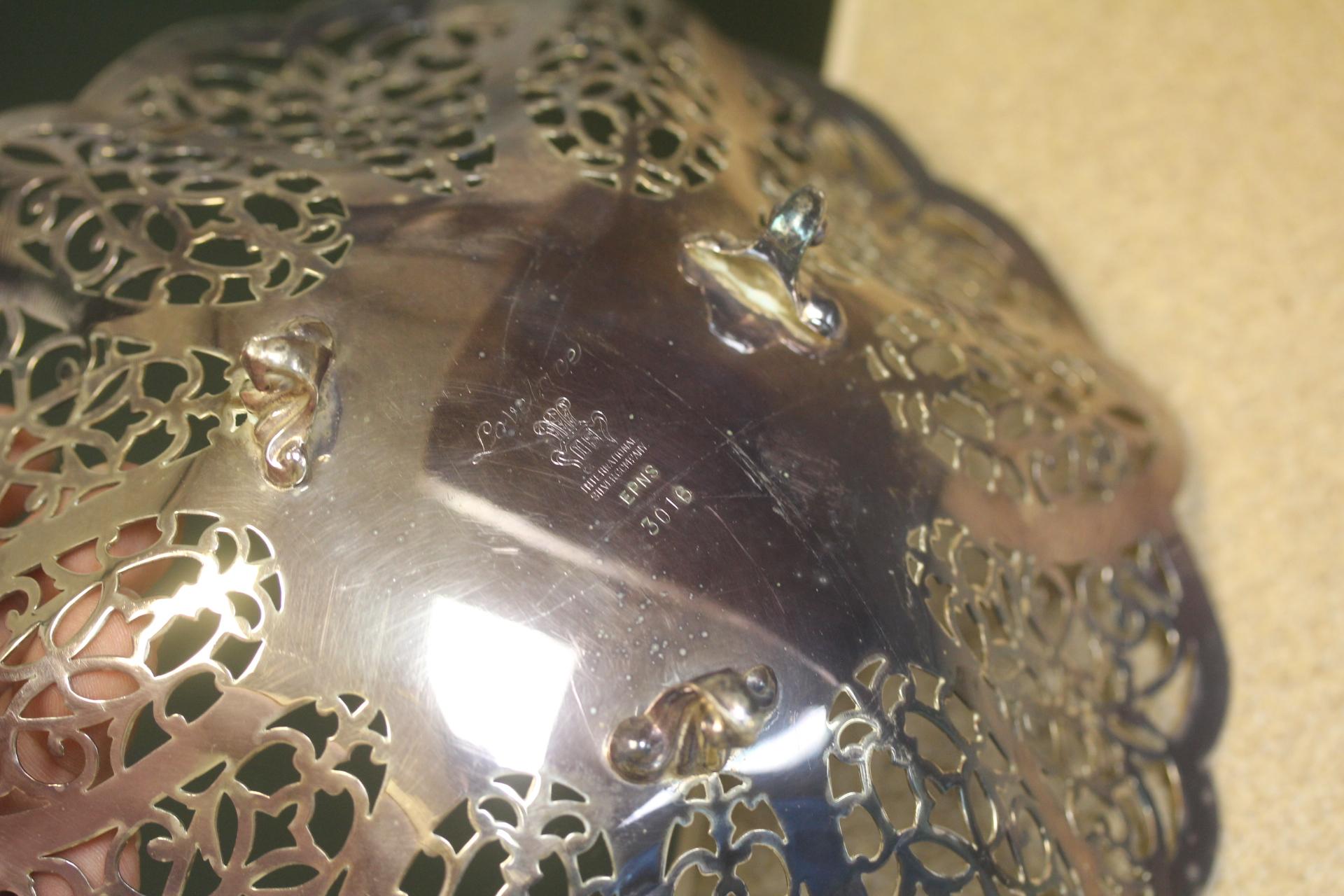 Reticulated Silverplate Thropy Bowl