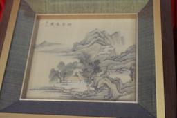 Set of 4 Chinese Watercolor on Silk