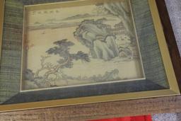 Set of 4 Chinese Watercolor on Silk