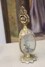 Gold Gilted Filigree Perfume Bottle