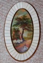 Miniature Oil Painting on Bone Frame