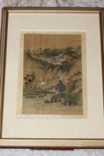 Antique Chinese Pastel and Silk Painting