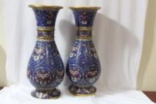 A Pair of Chinese Cloisonne Vases
