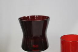 Two Ruby Red Glass Articles