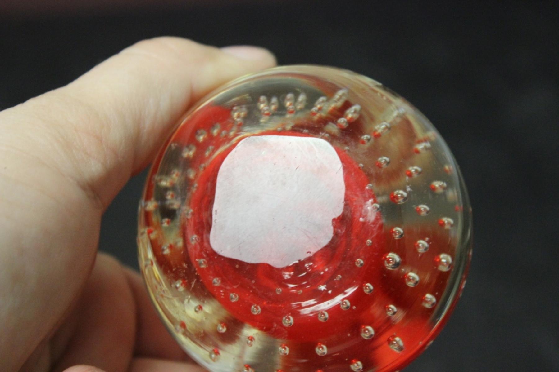 A Control Bubble Art Glass Paperweight