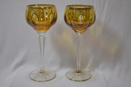 A Pair of Gold Gilted Stem Goblet