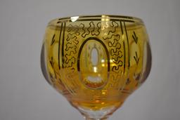 A Pair of Gold Gilted Stem Goblet