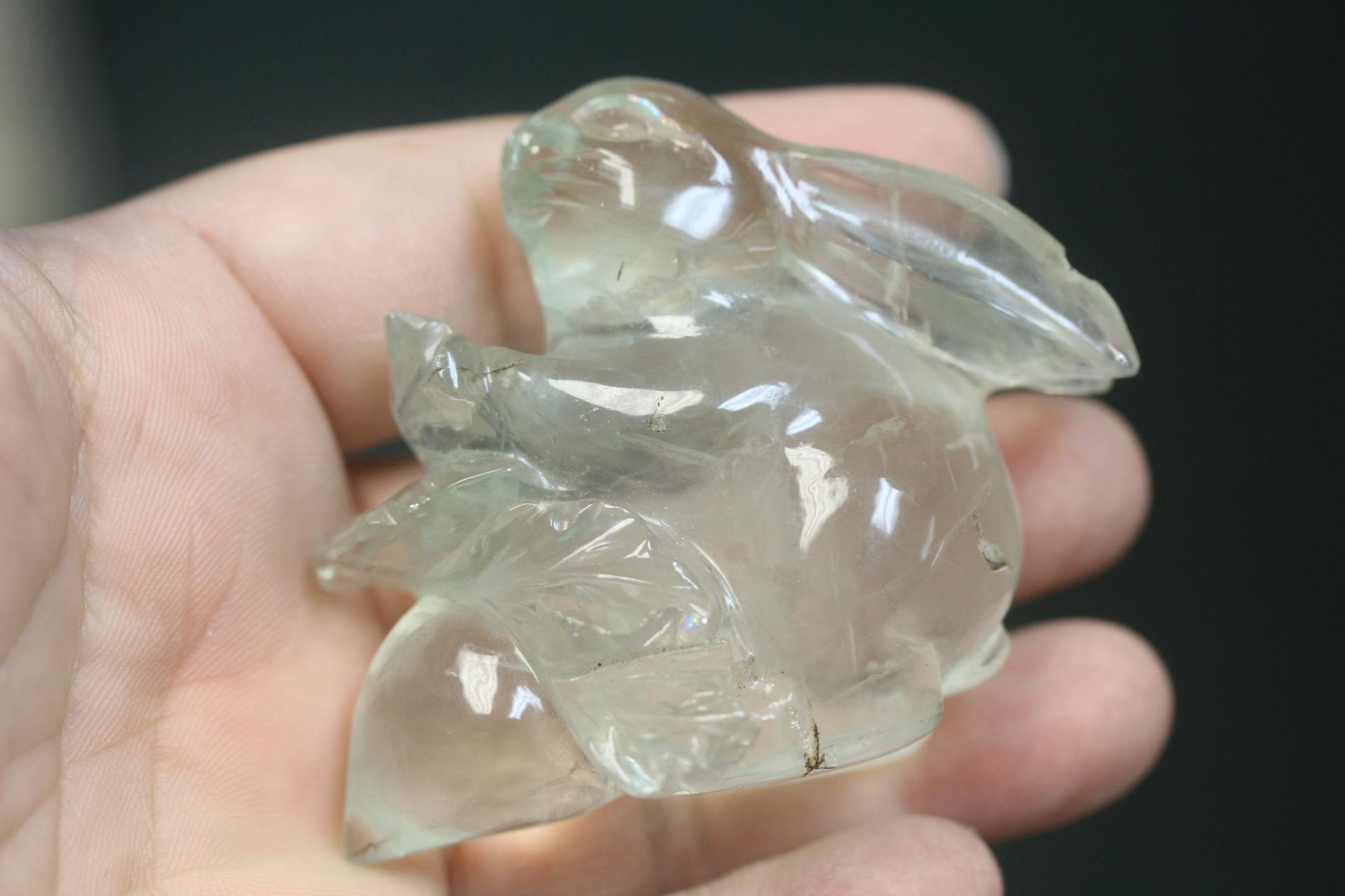 rock crystal(?) glass(?) rabbit