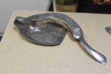 Art Nuveau era crumb catcher and brush