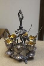 Gold Wash Silverplate Desert Set