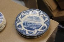 Set of 4 Johnson Brothers Village Scene Plates