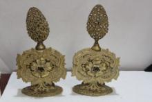 Lot of 2 Metal Gilted Parfume Bottles
