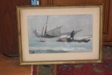 Old Print of a Sailboat