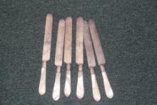 Set of 6 Mother of Pearl Butter Knives