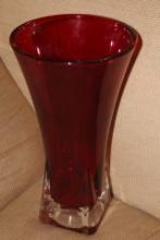 Ruby Red Glass Vase