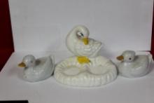 Pair of Salt and Pepper Shakers Plus Holder