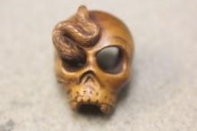 Signed Japanese Skull and Snake Netsuke