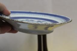 Chinese Export Canton Pattern Blue and White Plate