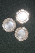 Set of 3 Ornate Sterling Silver Trinket Dish