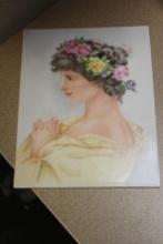 Signed Carol Scott Porcelain Plaque