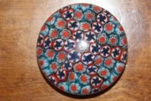 Beautiful Millefiori Art Glass Paperweight