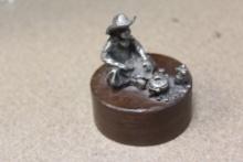 Cowboy Pewter on Wood Stand
