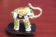 A Cloisonne Elephant on Stand