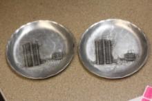 Lot of Two Small Aluminum Trays
