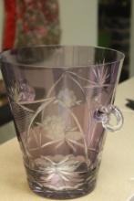 Amethyst Cut Glass Ice Bucket