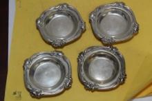 Set of 4 Sterling Ornate Small Dishes
