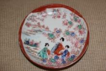 Japanese Geisha Girl Kutani Small Plate
