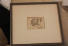 Framed Ink Wash by Aaron Sopher