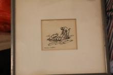 Framed Ink Wash by Aaron Sopher