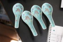 Set of 4 Chinese Torquoise Spoons