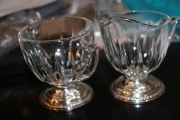 Sterling Rim Cream and Sugar Cointainers