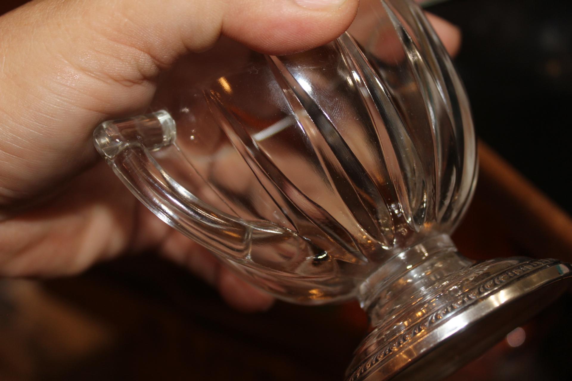Sterling Rim Cream and Sugar Cointainers