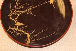 Lot of 2 Japanese Lacquer Trays