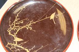 Lot of 2 Japanese Lacquer Trays