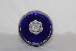 A Facet Blue and Gold Gilted Stem Wine Glass
