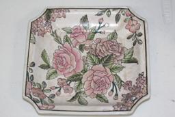 Signed Decorative Chinese Square Plate