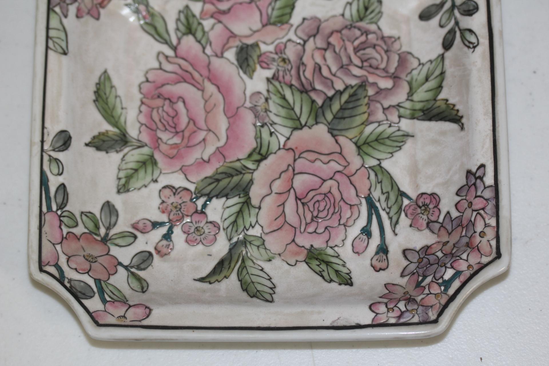 Signed Decorative Chinese Square Plate