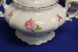 Set of 12 Johann Haviland Cups and Sugar Container
