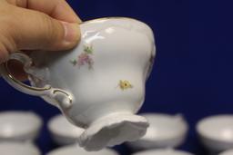 Set of 12 Johann Haviland Cups and Sugar Container
